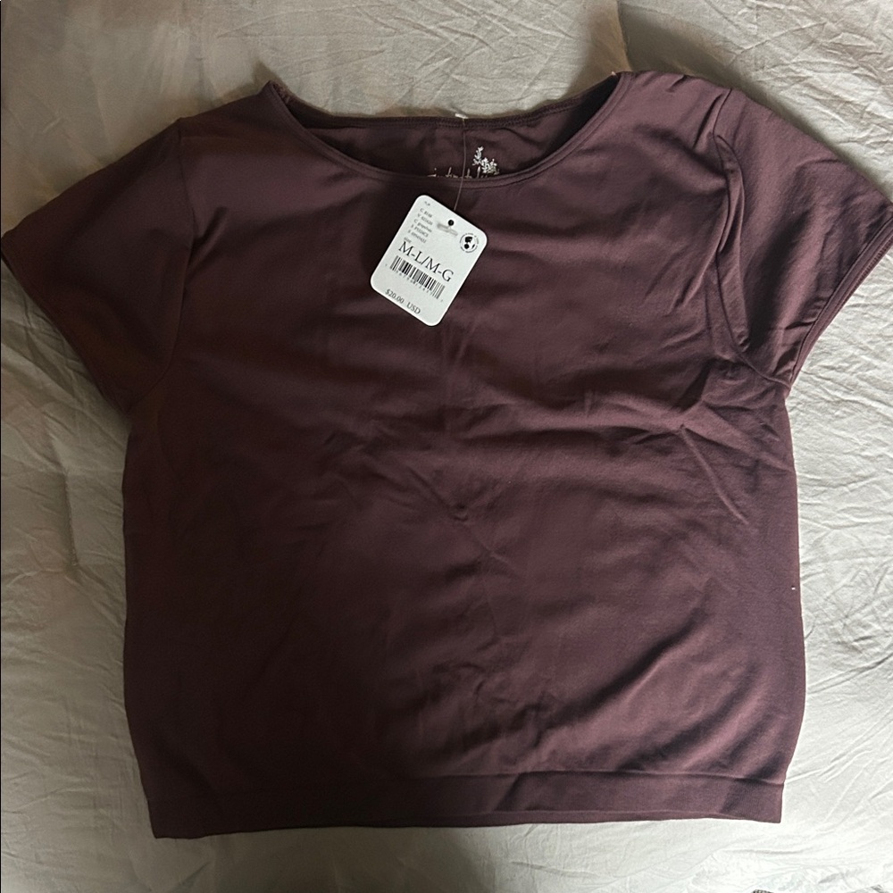 Women's Short Sleeve Top - Dark Brown